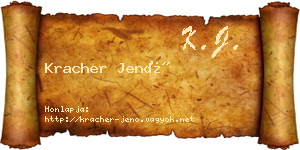 Kracher Jenő névjegykártya